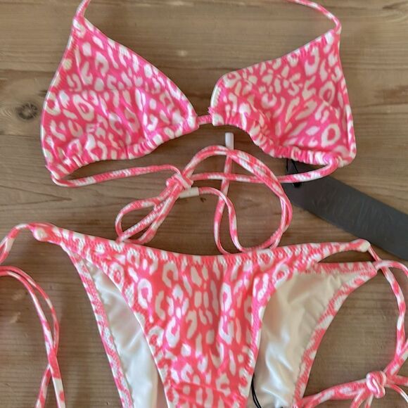 TRIANGLE VINCA Pink Leopard no bag 💕 NEW with tag - Picture 9 of 11